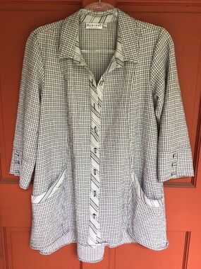 Habitat Lagenlook Black & White Checked Button-Front Tunic Shirt